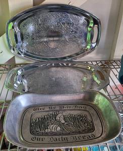 lot 163 image: SILVERPLATE TRAYS AS SHOWN.