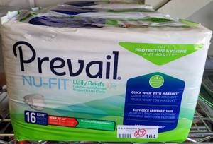 lot 164 image: (3) NEW PACKS OF PREVAIL NU-FIT DAILY BRIEFS SIZE M, 16CT EACH. (SOLD 3 X THE MONEY)