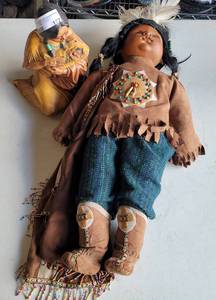 lot 172 image: DOLL AND COIN BANK AS SHOWN.