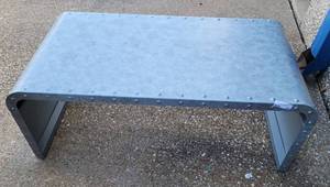 lot 209 image: ALUMINUM STYLE TABLE AS SHOWN.