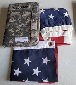 lot 179 image: AMERICAN FLAGS AND AGENDA AS SHOWN.