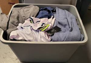 lot 248 image: CONTAINER LOT OF ASSORTED CLOTHING AS SHOWN.