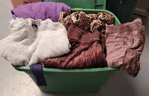 lot 249 image: CONTAINER LOT OF ASSORTED CLOTHING AS SHOWN.