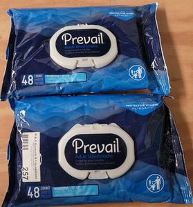 lot 257 image: (2) NEW PACKS OF PREVAIL WIPES AS SHOWN.