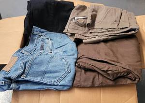 lot 268 image: BOX LOT OF ASSORTED CLOTHING AS SHOWN.