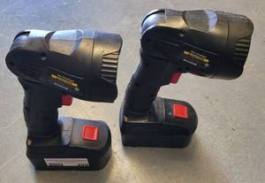 lot 299 image: CORDLESS FLASHLIGHTS AS SHOWN. NO CHARGERS.