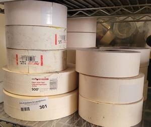 lot 301 image: ROLLS OF PAPER JOINT TAPE AS SHOWN.