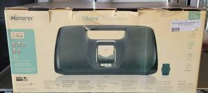 lot 345 image: MEMOREX IMOVE BOOMBOX IN BOX AS SHOWN.