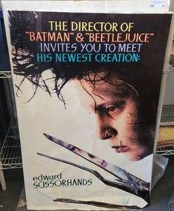 lot 19 image: HARD TO FIND EDWARD SCISSORHANDS POSTER AS SHOWN.