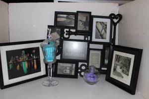 lot 37 image: Wall Decor, Framed Artwork and Candle Holder