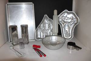 lot 83 image: Wilton Cake Pans, Dora the explorer, Princess castle, Soccer Ball