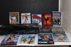 lot 170 image: Panasonic DvD Player with Remote and Selection of DVDs, Titles shown in pictures