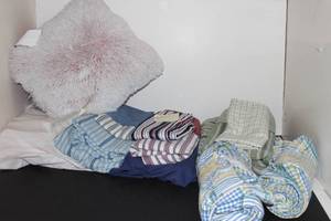lot 183 image: 3 Sets of Twin Sheet sets Throw Pillow and 4 Curtains