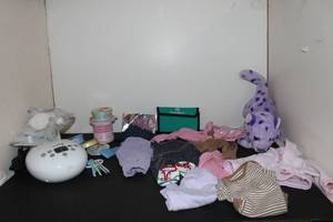 lot 196 image: Baby Items, Double Breast pump, newborn clothes, ribbon