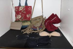 lot 198 image: Adhesive bras size sm and purses