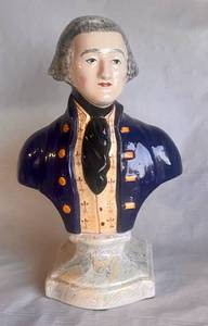 lot 47 image: Staffordshire Pottery Bust of George Washington