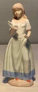 lot 48 image: Girl with Bird Figurine (possible Nao by Liadro)