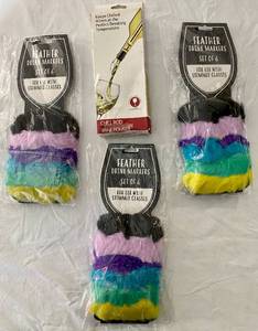 lot 27 image: Chill Rod with Wine Pourer & Feather Drink Markers
