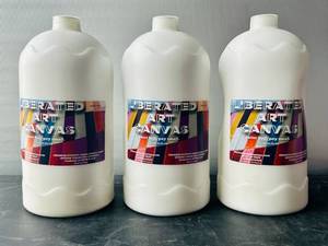 lot 141 image: Acrylic Paint - 3 2 liter Bottles Black & White