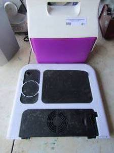 lot 41 image: small igloo lunch mate, foldable computer trey with built in fans for cooling