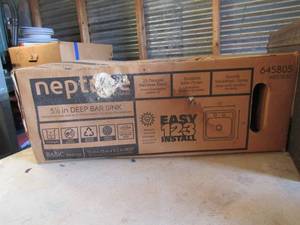 lot 92 image: Neptune Stainless steel 5 18 Deep bar sink NEW,