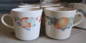 lot 125 image: Set of corning handled coffe cups, design # A-47-A qty 8
