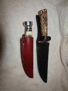 lot 195 image: North American hunters knife 8 whole 4 blade, Maxim dcor knife 12 whole- 6 blade