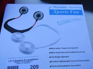 lot 209 image: Rechargeable Neck Fan NIB