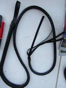 lot 239 image: Black leather BULL WHIP New