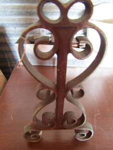 lot 93 image: fireplace andiron qty 1 solid iron