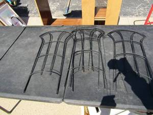 lot 161 image: various metal outdoor plant holders and vein holders