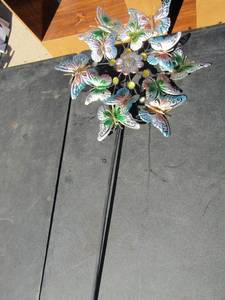 lot 162 image: 3 ft metal butterfly art yard dcor, windmill type very cool