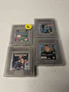 lot 6 image: 4 - Nintendo Game Boy Games Kirbys Pinball Land, Star Trek, RoboCop, Home Alone 2
