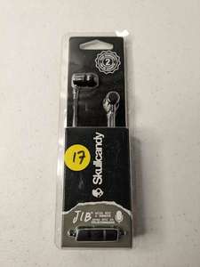 lot 17 image: NEW Skullcandy JIB In-Ear Earbud wMic Model#S2DUYK-343 - Black