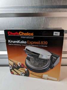 lot 66 image: Chefs Choice Scandinavian Pizzelle Model 839 KrumKake Express Maker