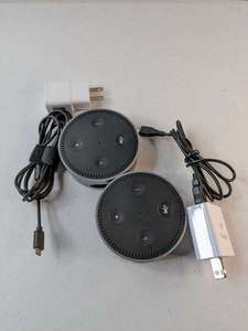 lot 161 image: Lot of 2 - Amazon Echo Dot RS03QR 2nd Gen Smart Speaker