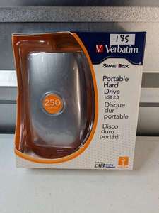 lot 185 image: Verbatim SmartDisk Portable Hard Drive 250GB - NEW