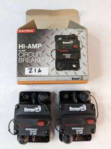 lot 216 image: Lot of 2 - Buyers Products Hi Amp Circuit Breaker 30 AMP CB30PB