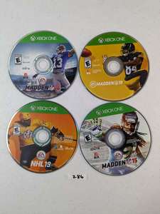 lot 286 image: 4 - XBOX One Games Madden 16, Madden 19, Madden 15, NHL 19