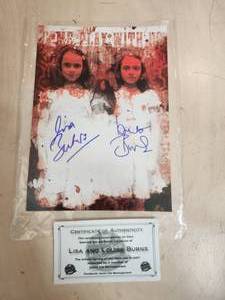 lot 71 image: Autographed picture of the Grady twins from the The Shinning with C.O.A