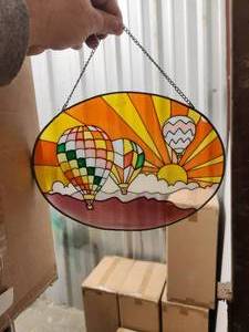 lot 70 image: Stained glass Hot Air Balloon piece