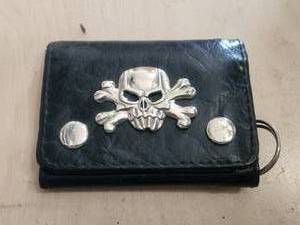 lot 54 image: Leather wallet with Skull