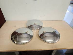 lot 166 image: Selection of 3 Chrome dome hub caps