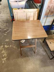 lot 205 image: Pair of wooden TV  trays