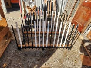 lot 225 image: Heavy duty iron display rack. Great for warehouseshop storage
