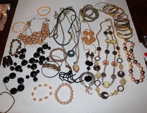 lot 63 image: Fashion Jewelry - neutral and black tones