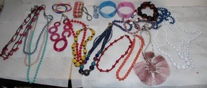 lot 64 image: Fashion Jewelry - pink, red and blue