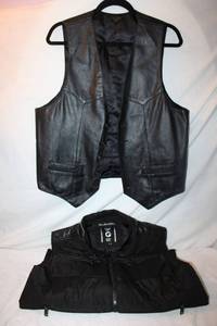 lot 56 image: Mens Clothes Leather vest and Puffer vest