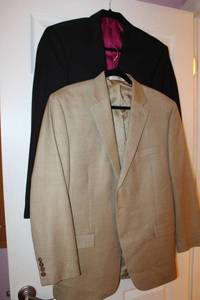 lot 59 image: Mens Clothes Suit Jackets Ralph Lauren 42R and Alan Flusser 40R, see pictures