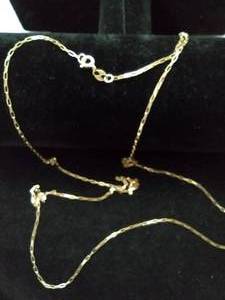 lot 117 image: 14K yellow gold paper clip chain necklace. Marked EG Italy 14K (Eterna Gold). 3.5 gr approx.